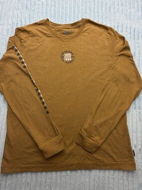 Vans Men's Long Sleeve Logo Tee - Mustard Brown
